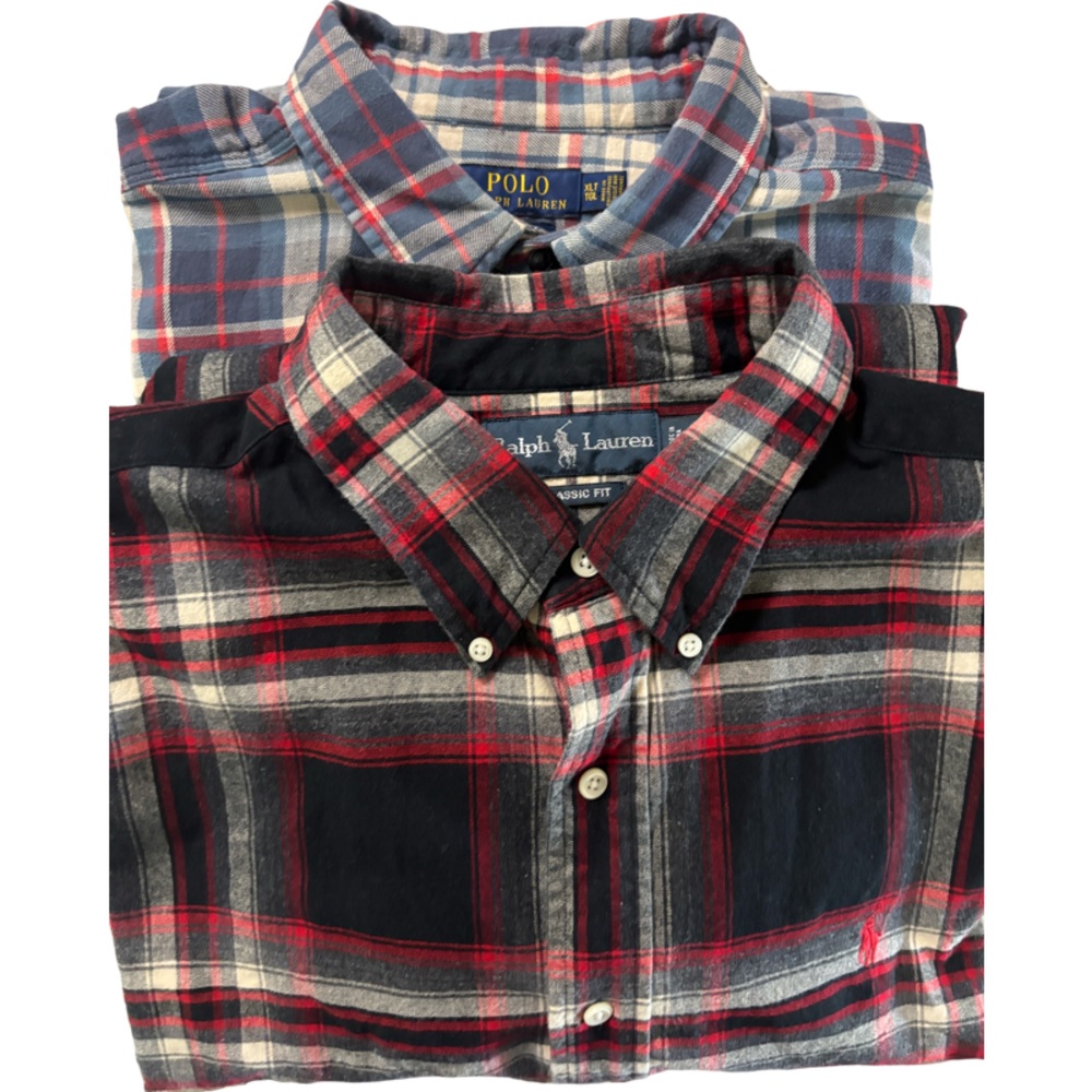 Polo Ralph Lauren Bundle of 2 Plaid Cotton Shirts Size XXL